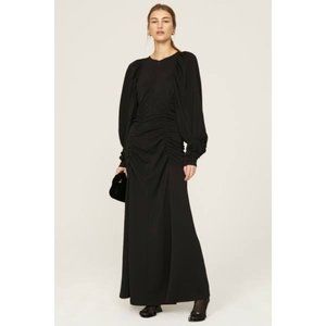 By Malene Birger Cheyla gathered black maxi dress Size M